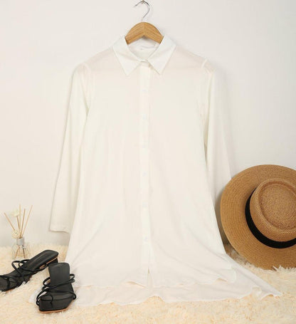 Cecgg Never Letting Go White Shirtdress